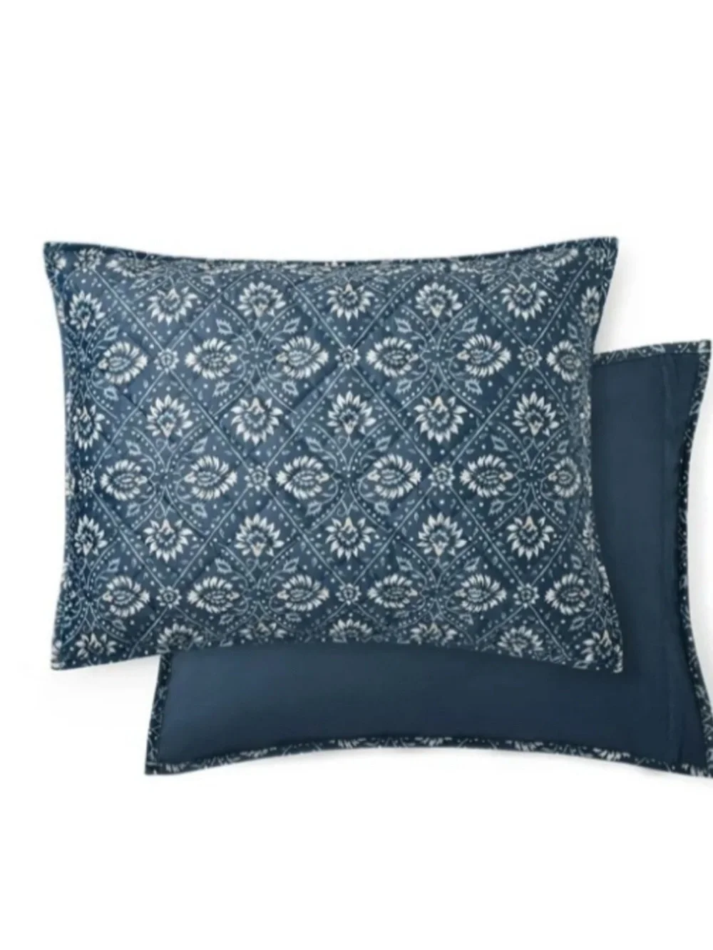 BNWT 3 pcs Member's Mark Velvet Quilt Set - Navy Floral King coverlet+ 2 shams